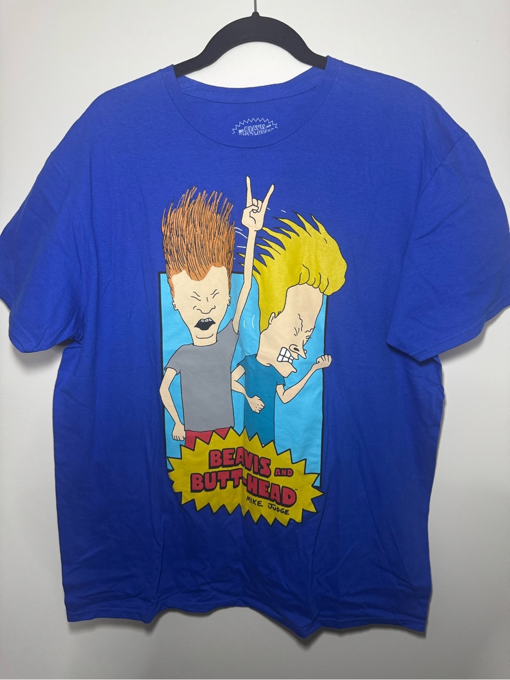 EUC Beavis and Butt-Head Comedy TV Show Blue T Shirt Mens Size XL XLarge